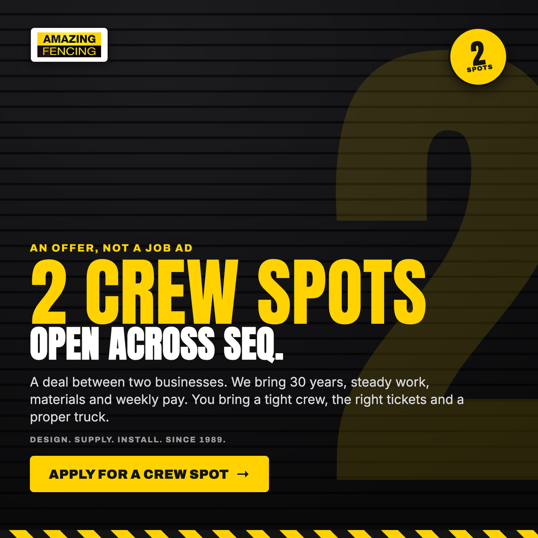 2 crew spots open across SEQ
